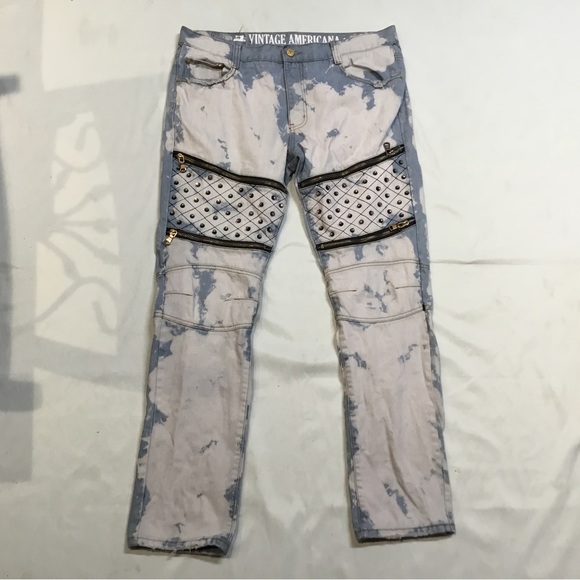 Vintage America | Jeans | Vintage Americana Bleach Zip Crystal